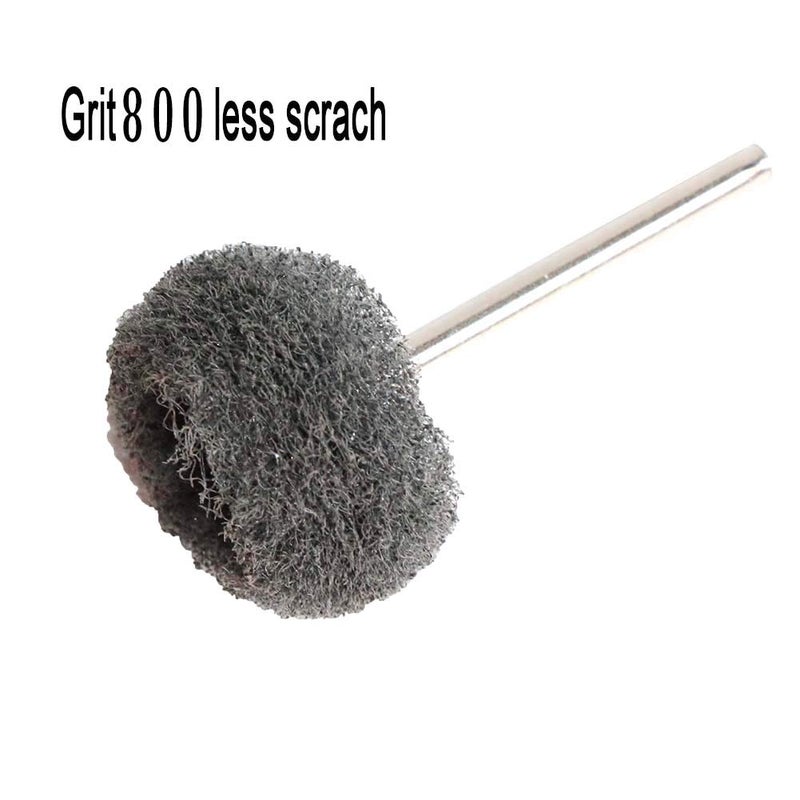 FPPO 50PCS Abrasive Buffing Polishing Wheel Set for Rotary Tools,Non-Woven scouring pad Brush Polishing kit,Grit 800 Removal of Rust,Deburring on Metal Surface,with 3mm Mandrel - Image 3